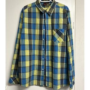 Burnside Casual Plaid Button Front Shirt Men’s SZ XL Long Sleeve